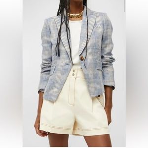Veronica Beard Linen Hosanna Plaid Dickey Jacket